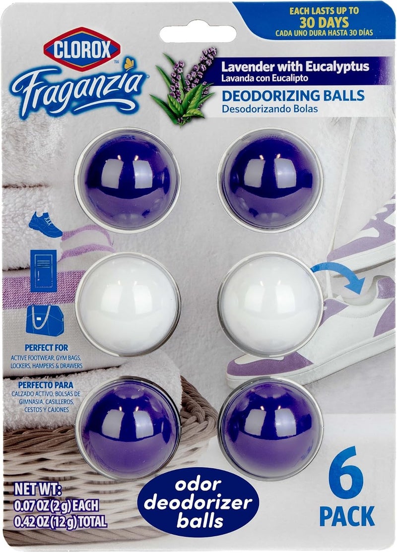 Clorox Fraganzia Deodorizing Balls Lavender with Eucalyptus 6 Pack - Image 1