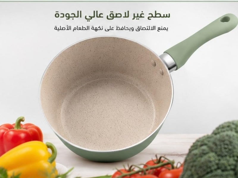 12cm Non-Stick Saucepan | Premium Green Granite Coating Small Pot with Ergonomic Handle | 12 cm Sauce Pan for Melting Butter, Boiling Milk, Baby Food & Single Servings - Image 4