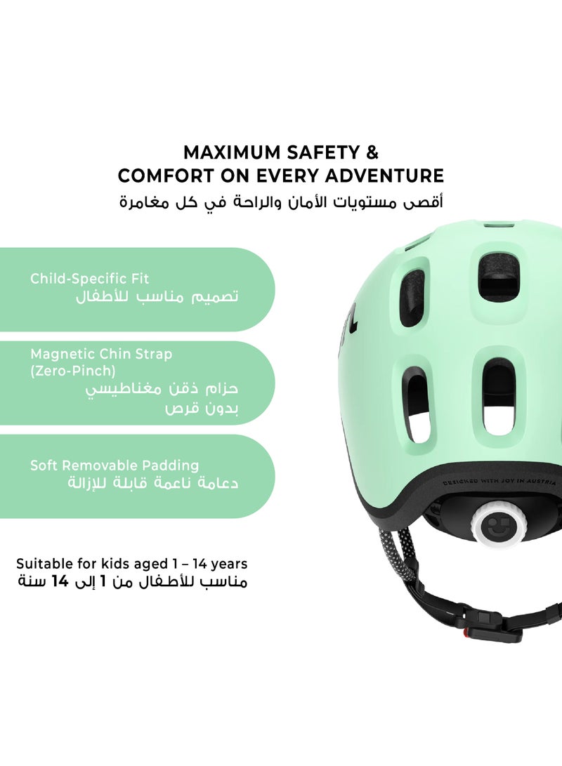 Woom READY Kids Bike Helmet | Size S 50-54 cm | Lightweight Ventilated In-Mold Shell | Multi-Sport Head Protection | Adjustable Dial Fit | Mint - Image 2