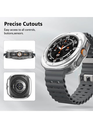 Samsung Galaxy Watch Ultra 2025/Galaxy Watch 7 Ultra 2024 Screen Protector Case 47mm Accessories, Protective Face Cover, Hard Bumper Built-in Tempered Glass Film(47mm, Clear) - view 4