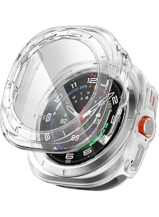 SJet Samsung Galaxy Watch Ultra 2025/Galaxy Watch 7 Ultra 2024 Screen Protector Case 47mm Accessories, Protective Face Cover, Hard Bumper Built-in Tempered Glass Film(47mm, Clear) - Image 1