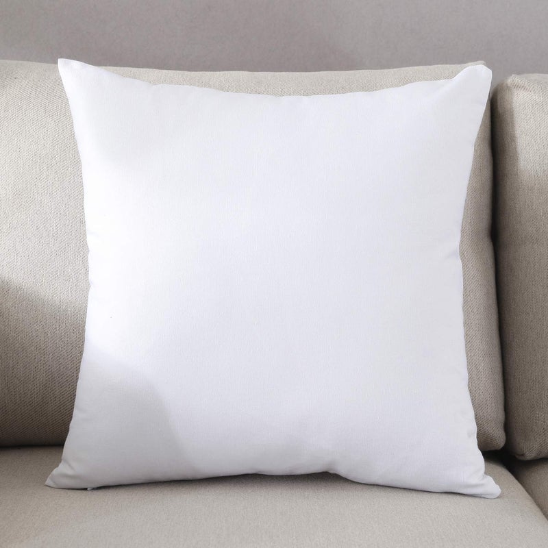 TAOSON TAOSON 100 Cotton Soild Canvas Decorative Square Throw Pillow Cover Cushion Covers Pillowcase Home Decor Decorations for Sofa Couch Bed Chair Cover Only No Insert 16 x 16 Inch  40 x 40 cm White  - Image 1