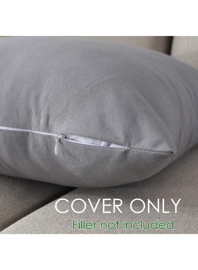 TAOSON TAOSON 100 Cotton Soild Canvas Decorative Square Throw Pillow Cover Cushion Covers Pillowcase Home Decor Decorations for Sofa Couch Bed Chair Cover Only No Insert 16 x 16 Inch  40 x 40 cm White  - Image 2
