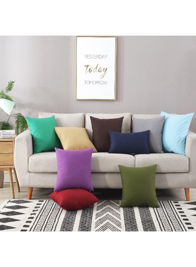 TAOSON TAOSON 100 Cotton Soild Canvas Decorative Square Throw Pillow Cover Cushion Covers Pillowcase Home Decor Decorations for Sofa Couch Bed Chair Cover Only No Insert 16 x 16 Inch  40 x 40 cm White  - Image 5