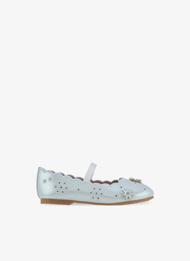 JUNIORS Girls Floral Embellished Ballerina Shoes