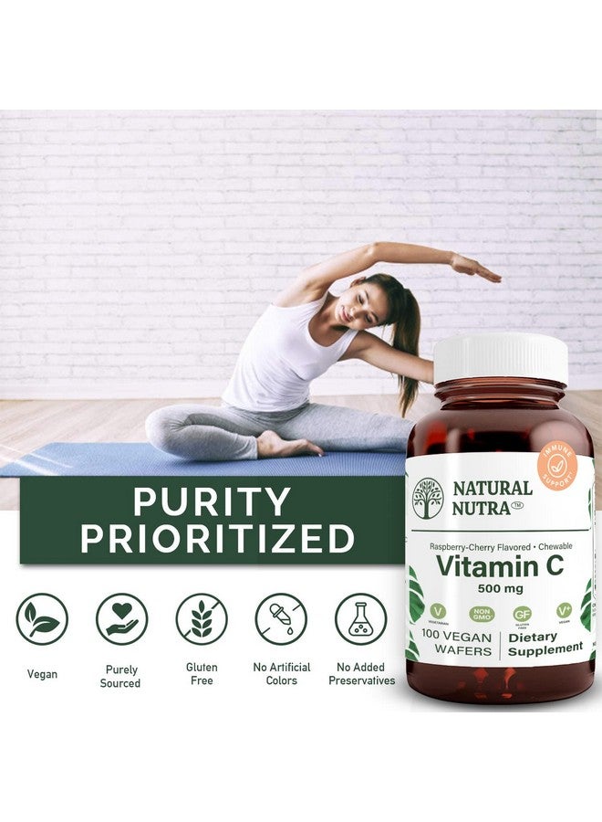 Natural Nutra Vitamin C Supplement for Kids and Adults, Immune Booster, Helps Supports Bone Health, Protect Skin and Heart Health, Improve Skin Texture, Vegetable Source, 500 mg, 100 Vegan Wafers - Image 4