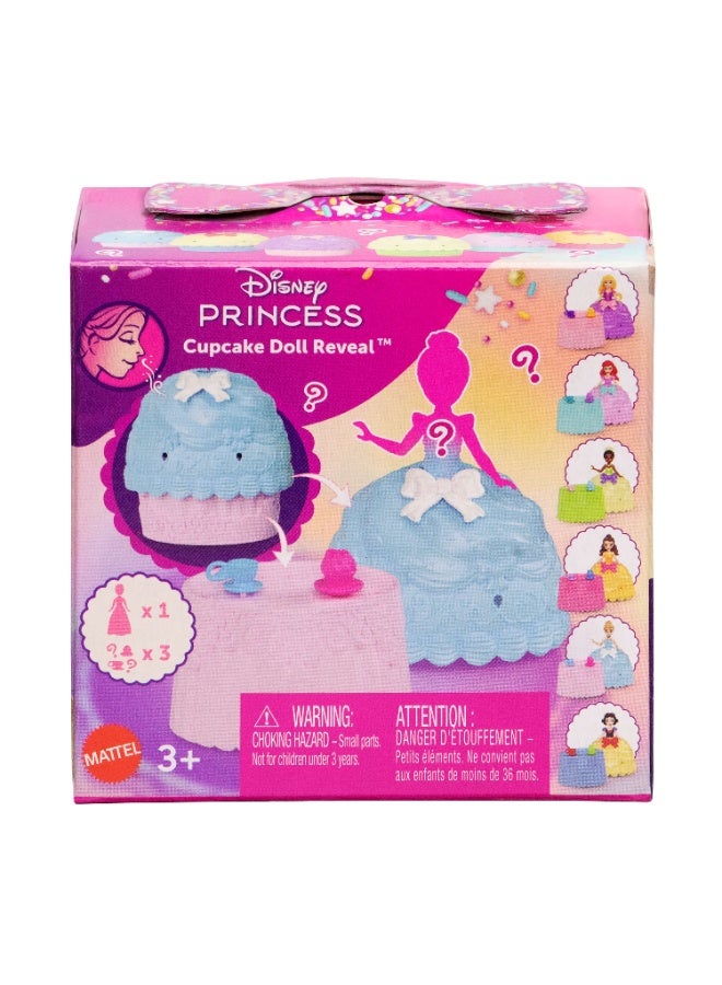 Disney Princess ألعاب الأميرة، دمية صغيرة كعكة مفاجأة مع 5 مفاجآت تشمل دمية و 2 ملحقات حفلة شاي، مستوحاة من الأفلام (الدمى قد تختلف) - Image 1