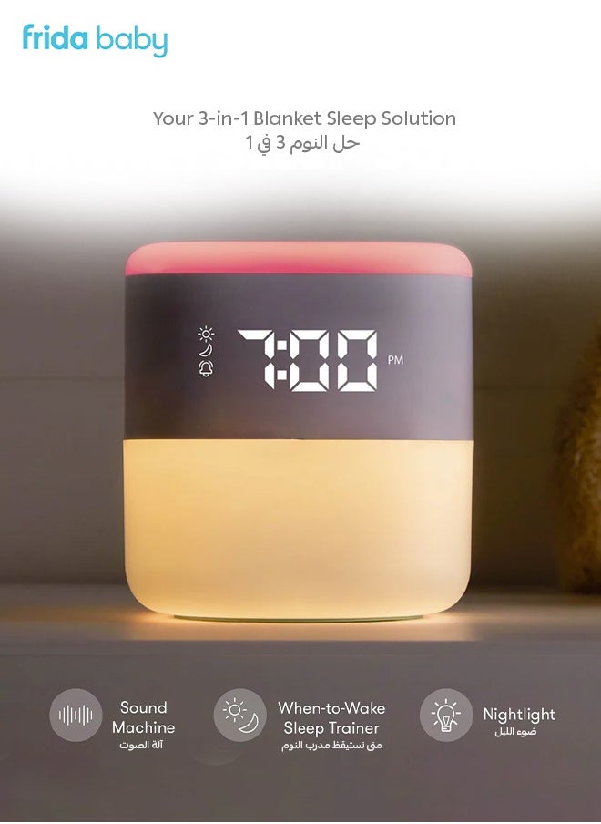 fridababy - 3-in-1 Sound Machine | When-To-Wake Clock | Nightlight | 7 Soothing Sounds | Bluetooth Speaker | Sleep Trainer for Kids | Timer & Auto Shut-Off | Multicolor | Portable | Easy-to-Use - Image 1