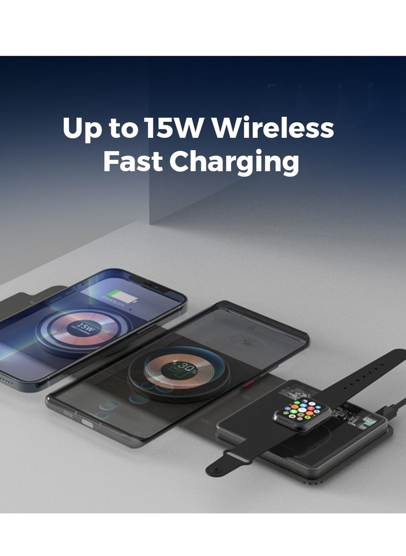 Trands - Trands 3 in 1 Wireless Charger Glassy Series - Image 1
