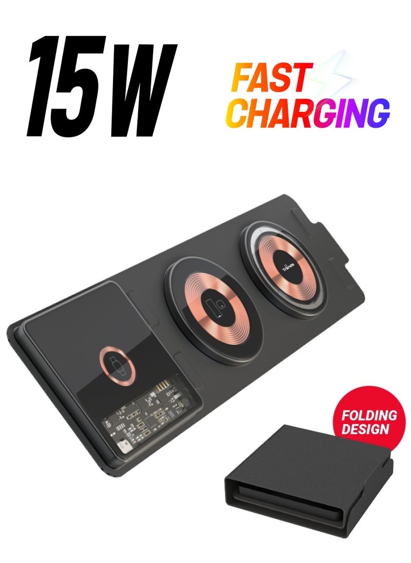 Trands - Trands 3 in 1 Wireless Charger Glassy Series - Image 1