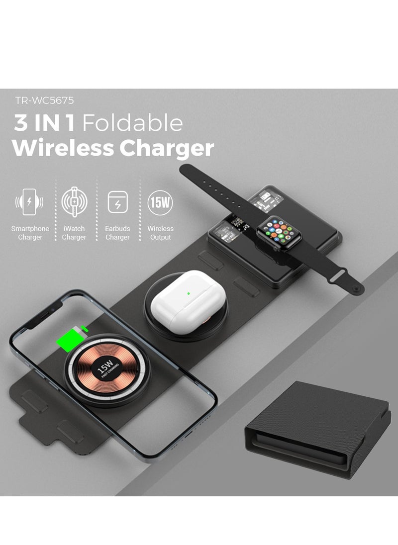 Trands - Trands 3 in 1 Wireless Charger Glassy Series - Image 1