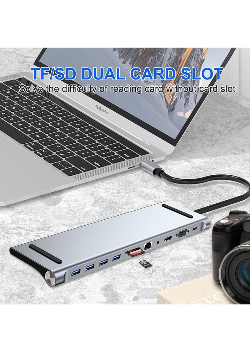 ELTRAZONE 11-in-1 USB C Docking Station with 4K HDMI, VGA, SD/TF Reader, 4 USB 3.0 Ports, RJ45 Ethernet – Adapter for MacBook, Mac Pro, iMac, and More – Ultimate Connectivity Solution - Image 4