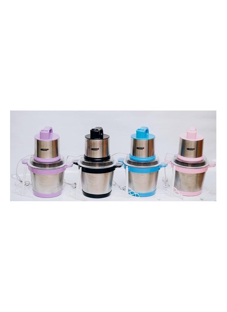 Two-speed Andalusian electric meat grinder and slicer, made of stainless steel, equipped with a powerful motor and safety function, capacity of 6 liters, 2200 watts, suitable for meat, fruits and vege
