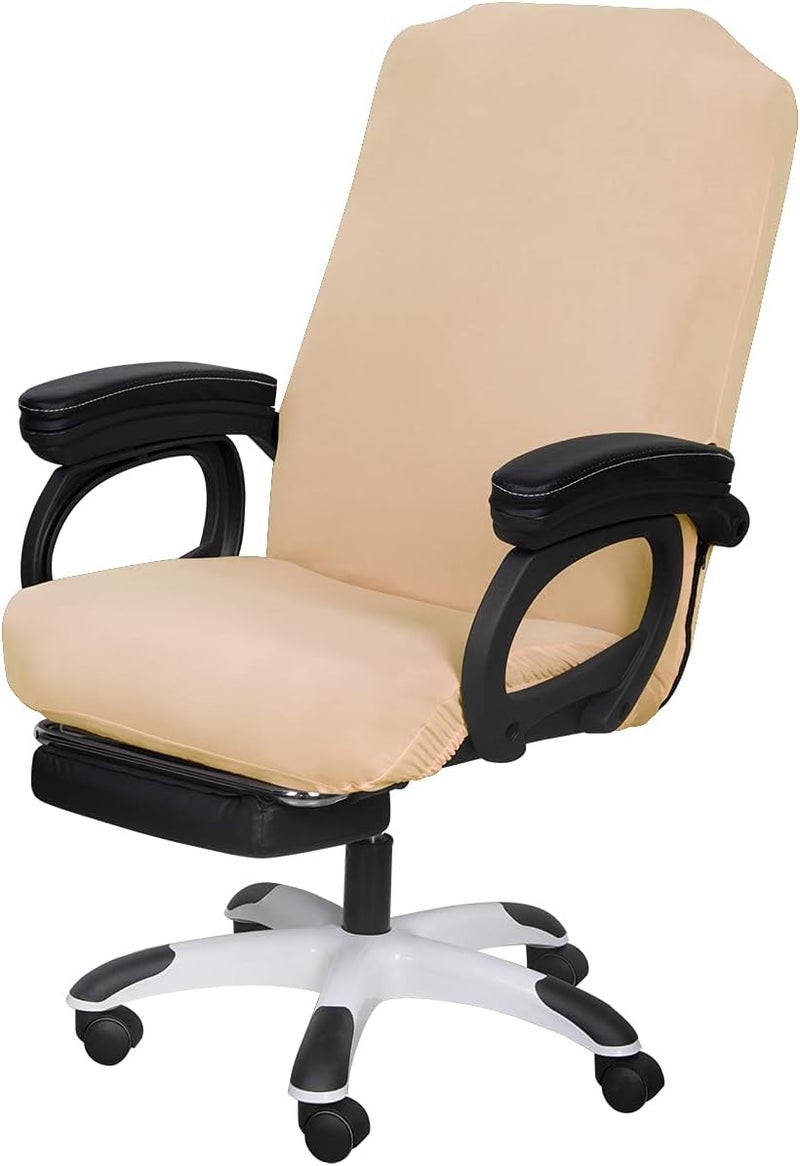 SARAFLORA Office Chair Covers - Large, Champagne - Removable Computer Chair Covers with Zipper for Universal Rotating Chair Desk Chair Cover Seat Washable Protector for Pet - Image 1