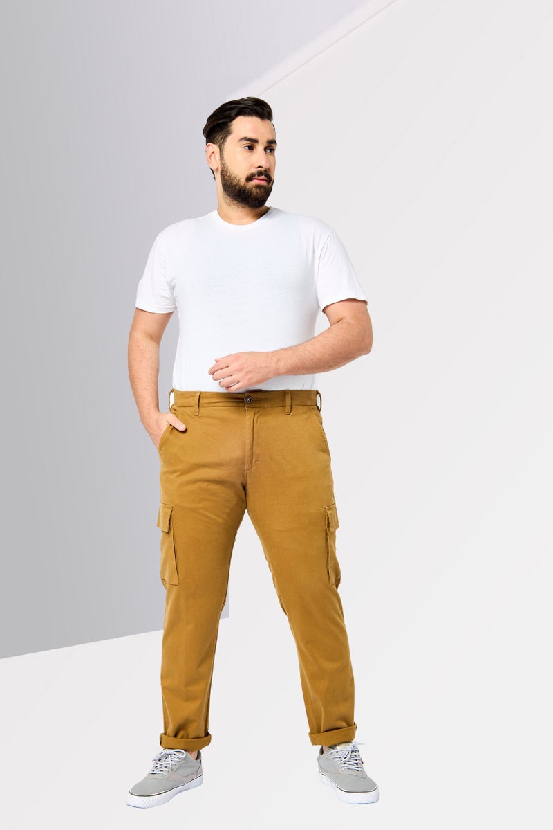 Harmont & Blaine Men Narrow Fit Embroidered Logo Cargo Pants, Brown  - Image 3