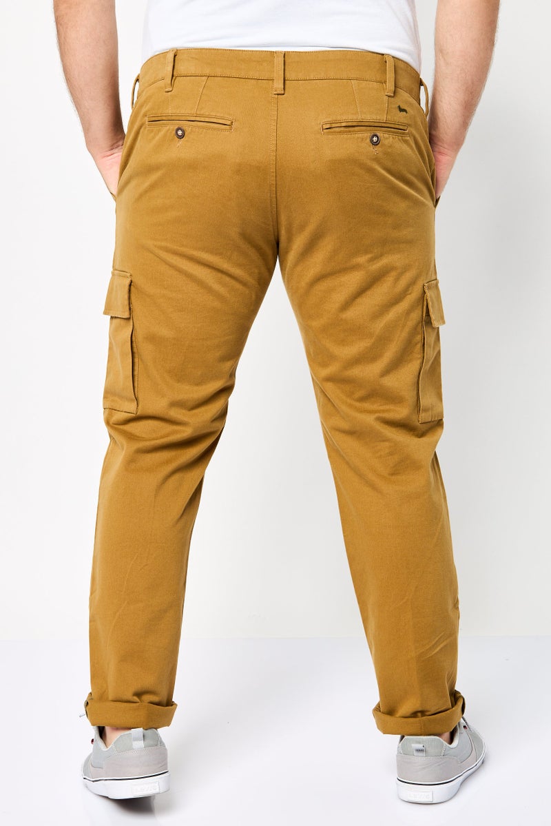 Harmont & Blaine Men Narrow Fit Embroidered Logo Cargo Pants, Brown  - Image 4