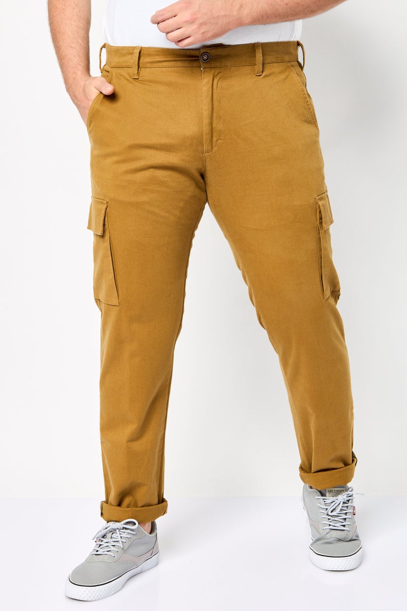 Harmont & Blaine Men Narrow Fit Embroidered Logo Cargo Pants, Brown  - Image 1
