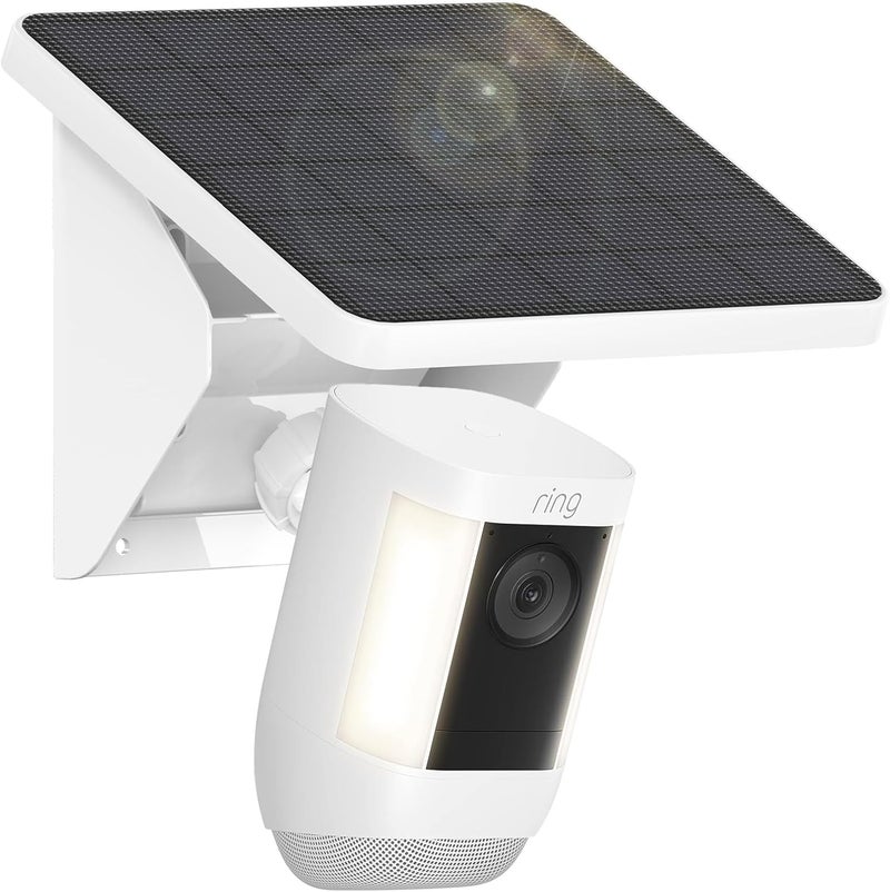 يو او جي دبليو حامل شحن الألواح الشمسية لكاميرا Ring Outdoor Cam Plus وكاميرا Stick Up Cam وكاميرا Spotlight Cam Pro/Plus، كابل طويل مقاوم للعوامل الجوية IP67 مع محول USB-C إلى مقبس Ring Barrel (الكاميرا غير مشمولة) - Image 1