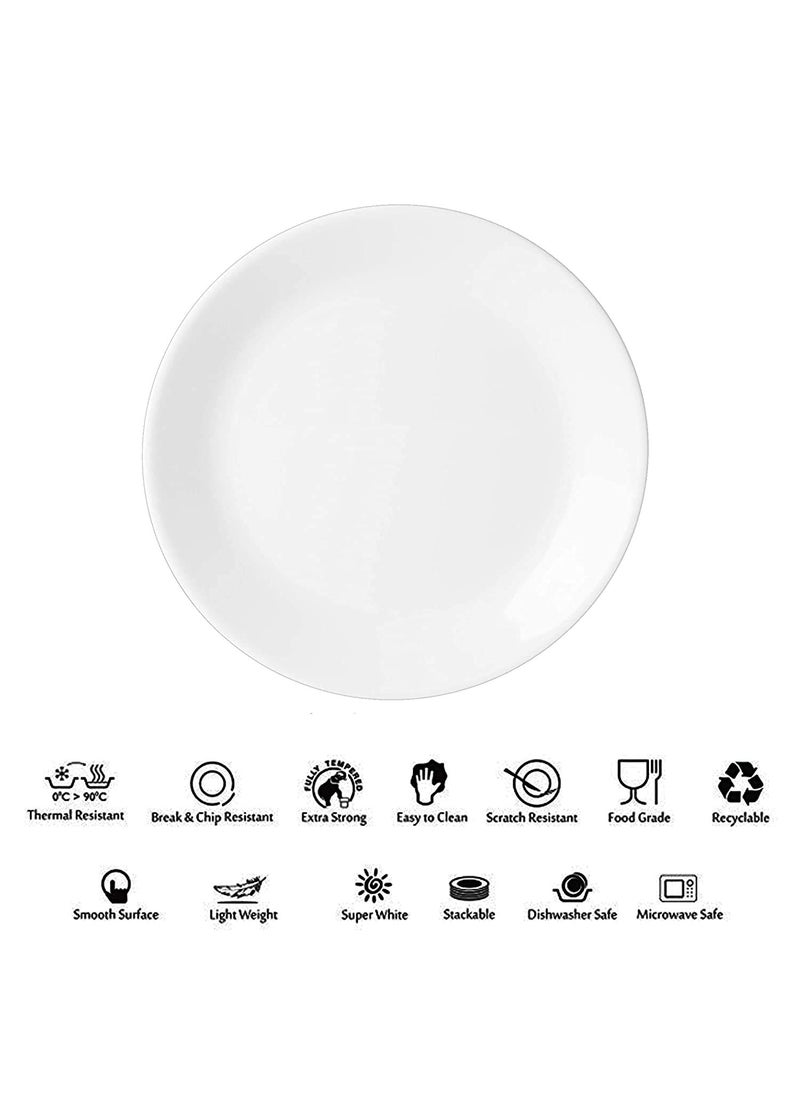Everbuy - Everbuy® Pure Acrylic Dinner Plate, White, (10.7 inch) (24, Greater Than 10") - Image 1