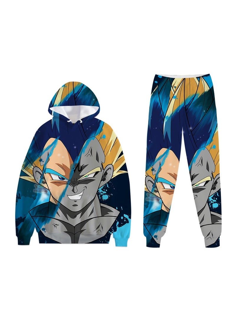 KUYING New Dragon Ball 3D Digital Printed Hooded Sweatshirt And Pants Set  - Image 1