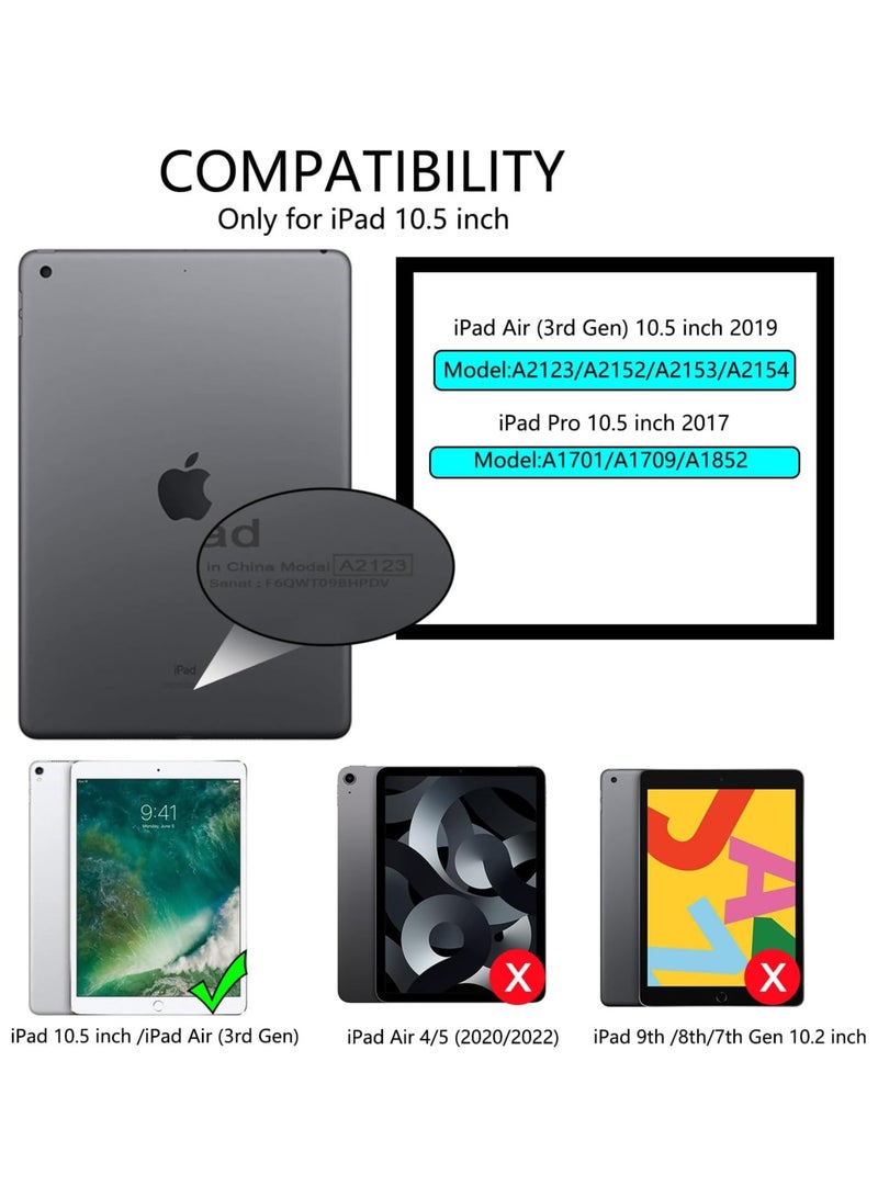 LEDIN Case for iPad Pro 10.5-Inch and iPad Air 3 (10.5-Inch 2019, 3rd Generation) with Pencil Holder, Slim Stand Protective Cover with Clear Transparent Back Shell for iPad Pro 10.5 inch Tablet, Support Auto Wake/Sleep, (Blue) - Image 2