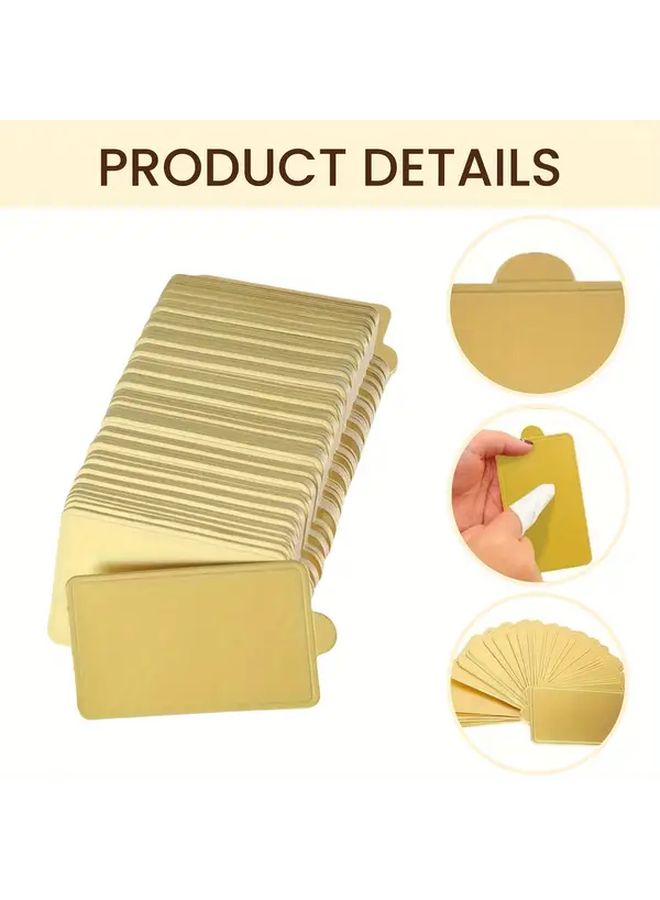 100pcs Rectangle Mini Gold Cardboard Cupcake Boards 10x6cm Food Grade Disposable Dessert Stand for Wedding Birthday Party Baking Supplies - Image 5