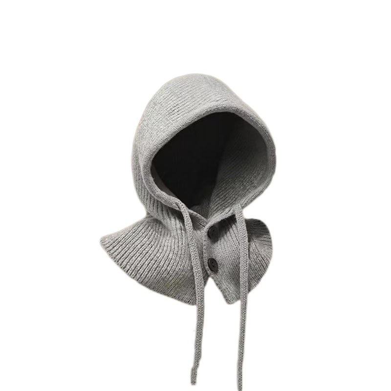 XYX Winter Warm Elastic Soft Ear Protection Knitted Ski Hats Balaclava Cover Ears Beanie Hat (US, Alpha, One Size, H-Grey) - Image 2