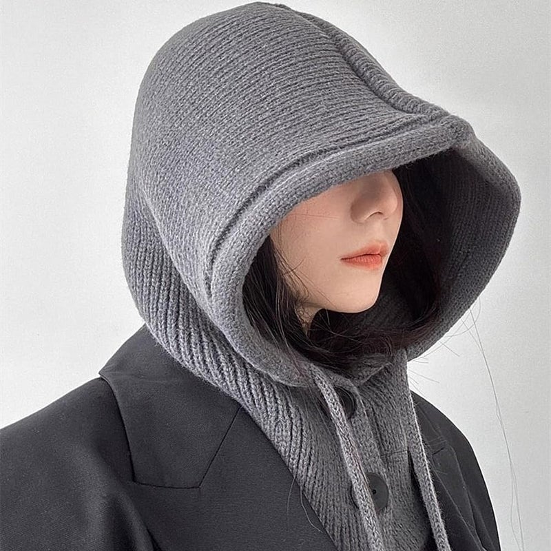XYX Winter Warm Elastic Soft Ear Protection Knitted Ski Hats Balaclava Cover Ears Beanie Hat (US, Alpha, One Size, H-Grey) - Image 5