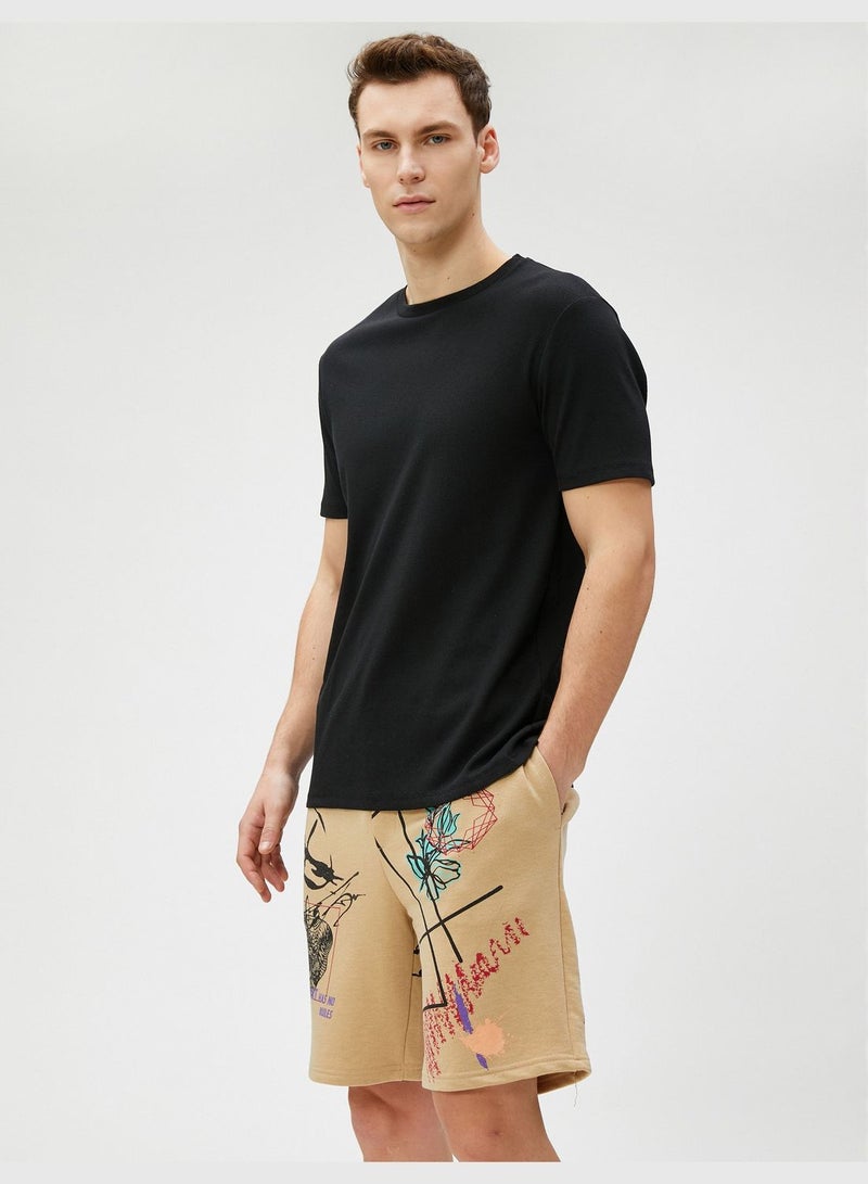 KOTON Printed Shorts Drawstring Slim Fit Pocket Detailed - Image 2