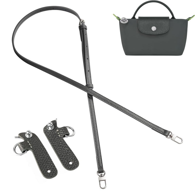 KOMHPS Purse Straps Replacement Leather Handbag Crossbody Shoulder Strap Kit Adjustable for Mini Longcamp Tote Bag Women - Image 2