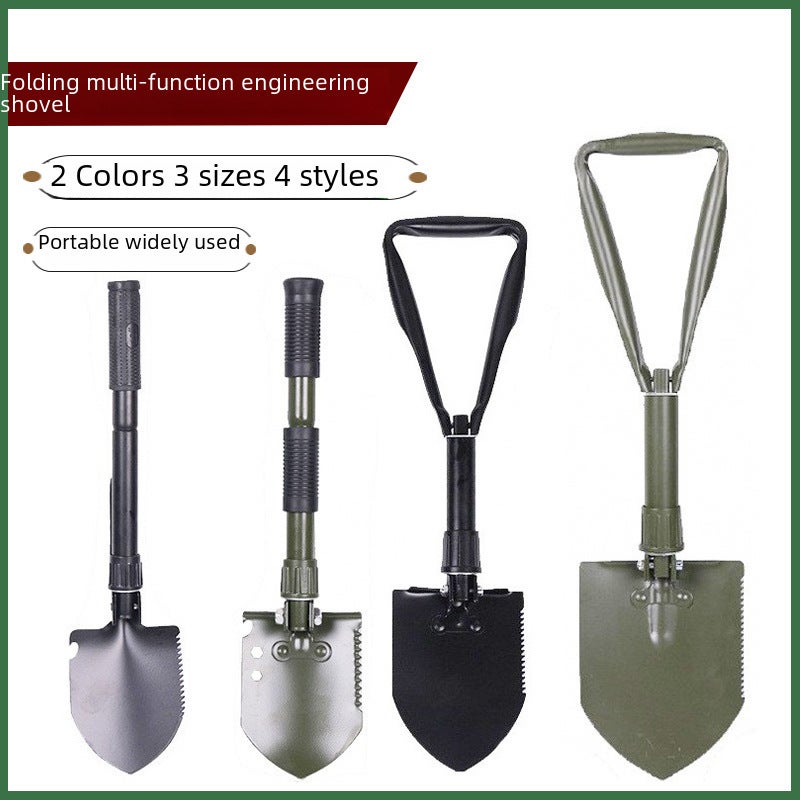 Foldable Outdoor Shovel 40-58cm Folded Size Robust Iron Material - Multi-functional Rescue Tool Easy to Use for Outdoor Enthusiasts, Camping, Hiking and Emergency Scenarios - Image 2