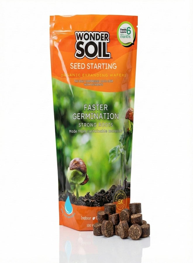 WONDER SOIL | 100 Organic Seed Starter Pellets | Ready to Plant Seed Starting Soil Loaded with Pre-Mixed Nutrients | Fast Germination | Indoor or Outdoor | 100 Count - Image 1