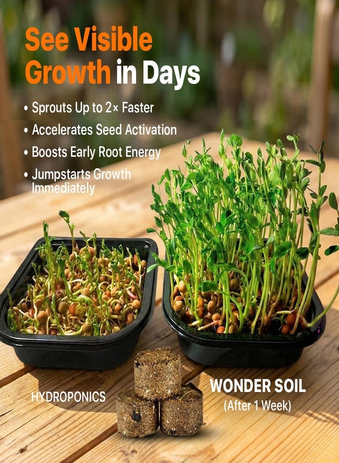 WONDER SOIL | 100 Organic Seed Starter Pellets | Ready to Plant Seed Starting Soil Loaded with Pre-Mixed Nutrients | Fast Germination | Indoor or Outdoor | 100 Count - Image 4