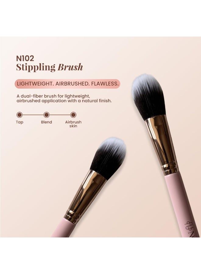 NOAK N101 Foundation Brush | Seamless Makeup Base Brush for Liquid & Cream Products | Smooth, Even & Streak-Free Finish | Soft Dense Bristles | Reusable - Image 4