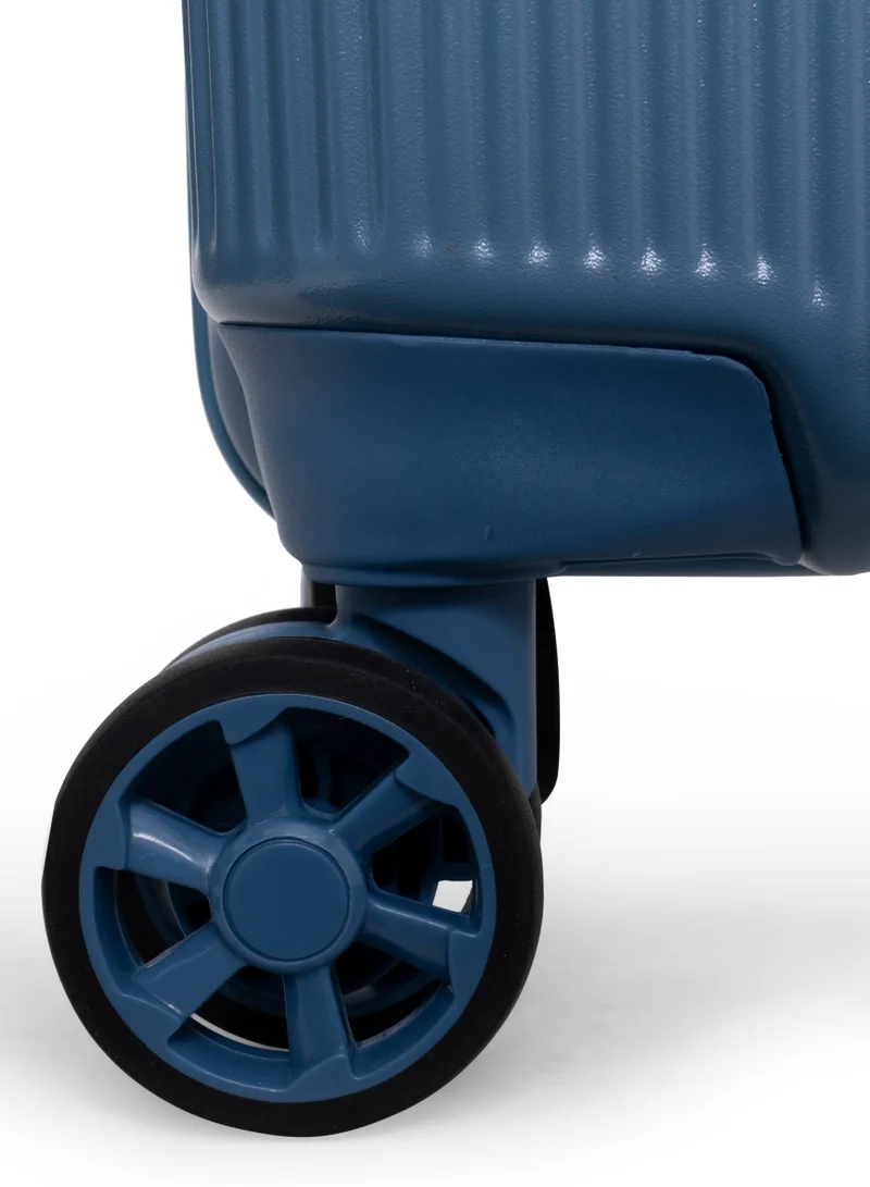 GIORDANO Navy Giordano Titanx Front Opening PC Hardshell Unbreakable Luggage Set Blue, Expandable, Secure Lock, 4 Double Wheels Travel Lugggage, Laptop Compartment on Small Carry-on Cabin Luggage, Checked Luggage  | Best Price UAE