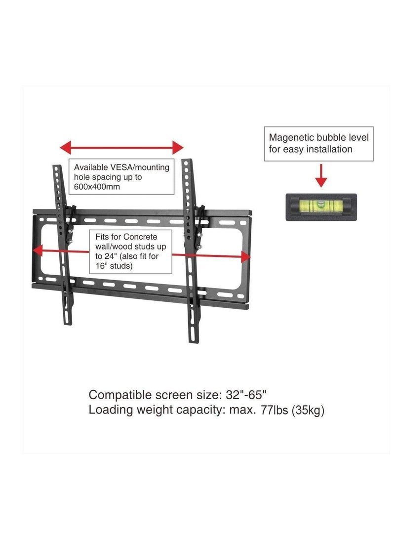 Living room TV wall mount bracket for flat screen monitors up to 60 inches with heavy duty steel construction and VESA compatibility - Image 4