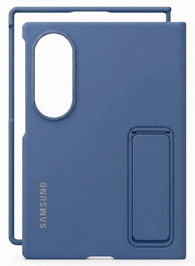 MARGOUN Protective Standing Case for Samsung Galaxy Z Fold 8 with Built-in Kickstand , Hard Silicone Durable Armor Cover Dark Blue - Image 1