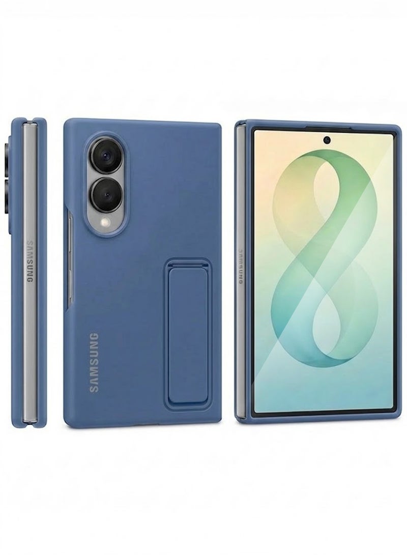 MARGOUN Protective Standing Case for Samsung Galaxy Z Fold 8 with Built-in Kickstand , Hard Silicone Durable Armor Cover Dark Blue - Image 2