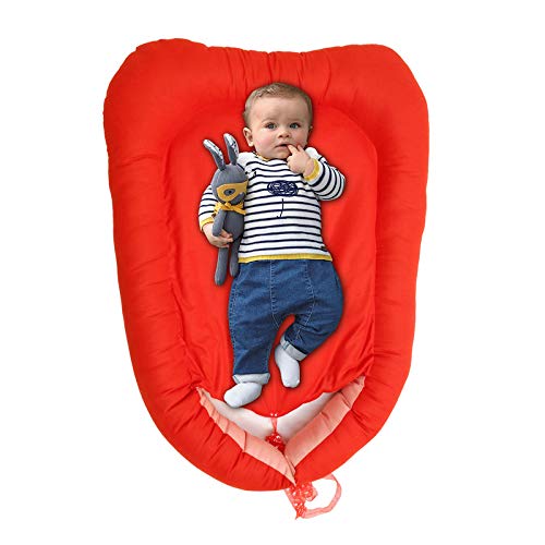 Creative Textiles Baby Bedding Set Safe Cotton Fabric with Ultra-Soft Comfortable for Newborn to Toddlers Red (90 x 60 cm) Soft Cotton Material NestUltra Soft Cusioned - Image 1
