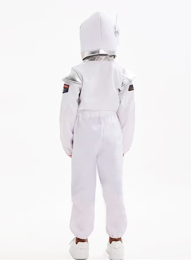 Arabest Kids Space Astronaut Costume Set with Helmet ,Halloween Astronaut Costume for Kids, Unisex Astronaut Outfit, Toddler Pilot Jumpsuit for Themed Party,Suitable for Size120-130cm - Image 3