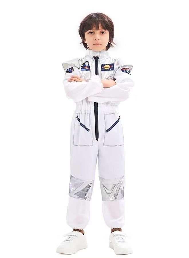 Arabest Kids Space Astronaut Costume Set with Helmet ,Halloween Astronaut Costume for Kids, Unisex Astronaut Outfit, Toddler Pilot Jumpsuit for Themed Party,Suitable for Size120-130cm - Image 4