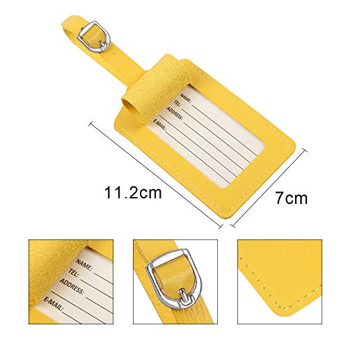Vigorport Leather Personalized Suitcase Tag Set Luggage Id Tags Labels Travel Accessories - Set of 4 - Image 5