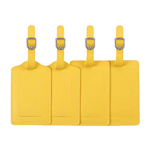 Vigorport Leather Personalized Suitcase Tag Set Luggage Id Tags Labels Travel Accessories - Set of 4 - Image 1