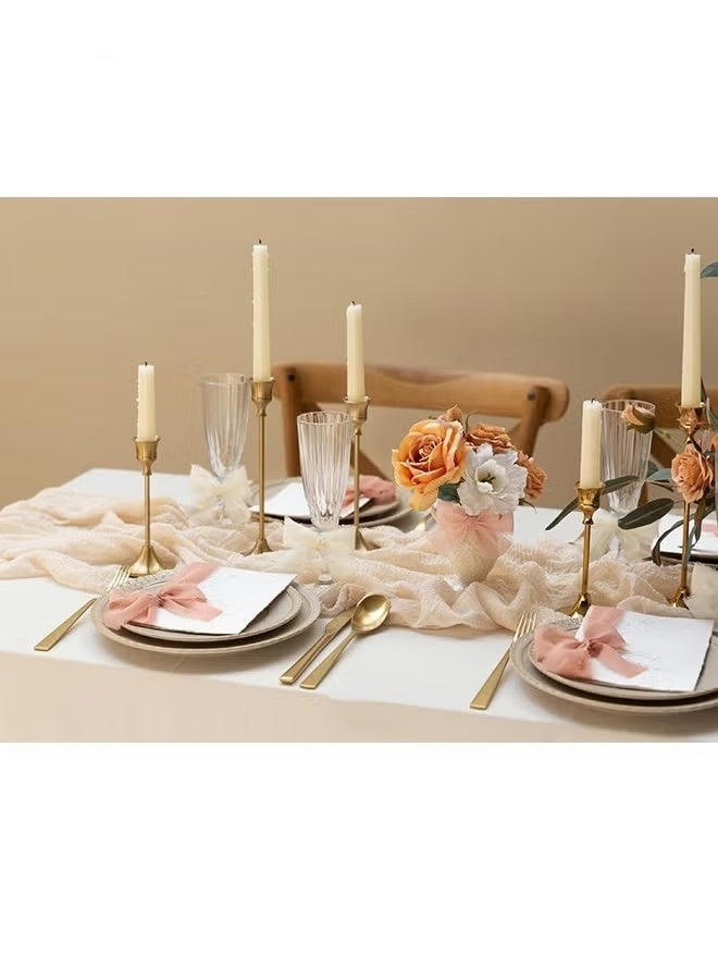 شريط شيفون مزخرف يدويًا - 3 لفات من شريط أبيض وجملي، مقاس 4 سم × 5 م، لدعوات الزفاف/باقات الزفاف/تغليف الهدايا/الحرف اليدوية - Image 5