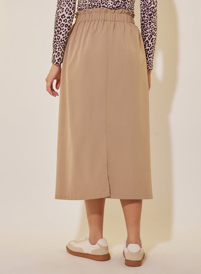 Take Two Solid High Rise Midi Skirt - Image 4