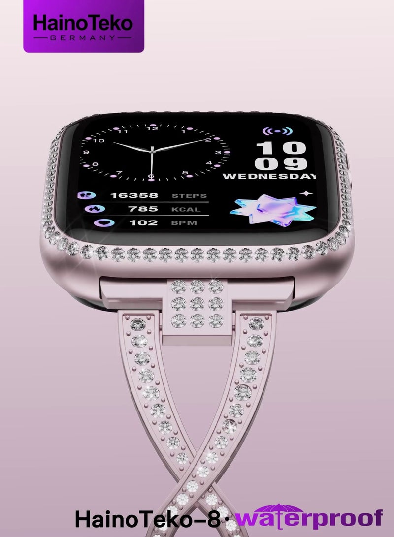 Haino Teko HainoTeko Germany Haino Teko-8 Fully Waterproof Smartwatch with AMOLED  Display AI Voice Assistants Smart Integration and 3 Interchangeable Straps Designed For Ladies - Image 1