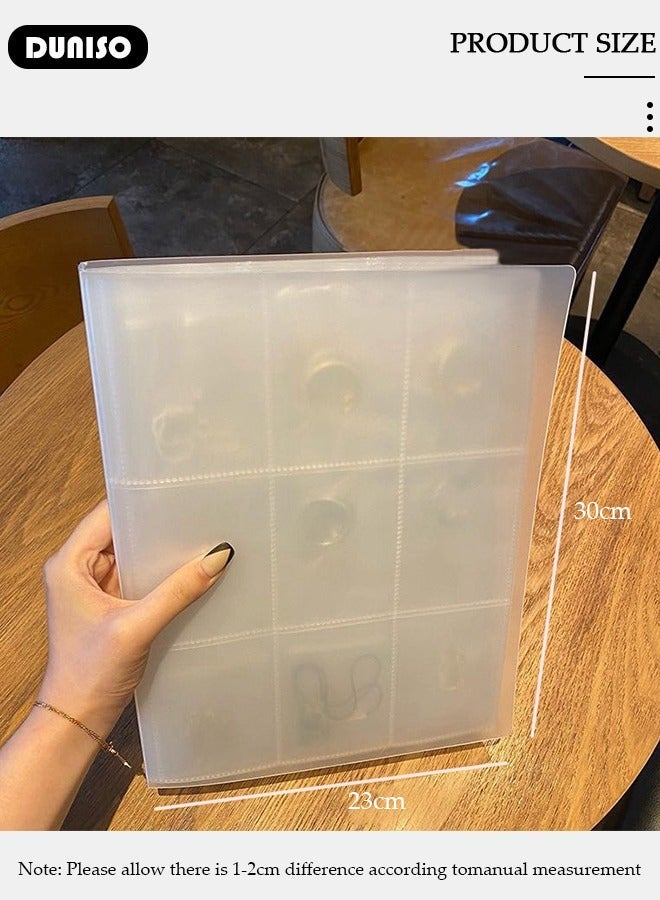 DUNISO Transparent Jewelry Storage Book, Portable Travel Jewelry Organizer,  PVC Anti Oxidation Dust Prevention Jewelry Storage Album for Earrings, Rings, Necklaces, Bracelet, Necklace, Bracelets and Stud(288 Grids) - Image 4