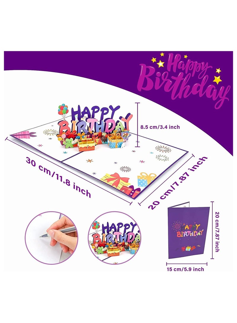 general 3D Birthday Cards, 3 Pieces Handmade 3D Paper Cutting Pop Up Cards with Blank Envelope, Beautiful Paper Cutting Birthday Cards Pop Up Cards, Warm Gifts for Loved Ones and Friends - Image 4