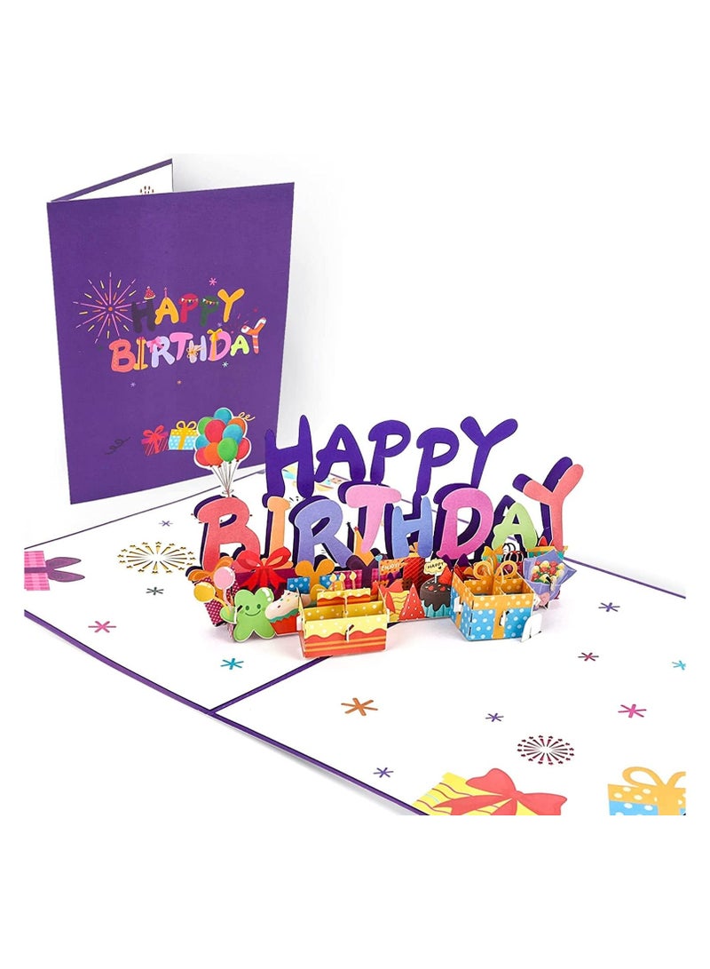 general 3D Birthday Cards, 3 Pieces Handmade 3D Paper Cutting Pop Up Cards with Blank Envelope, Beautiful Paper Cutting Birthday Cards Pop Up Cards, Warm Gifts for Loved Ones and Friends - Image 1
