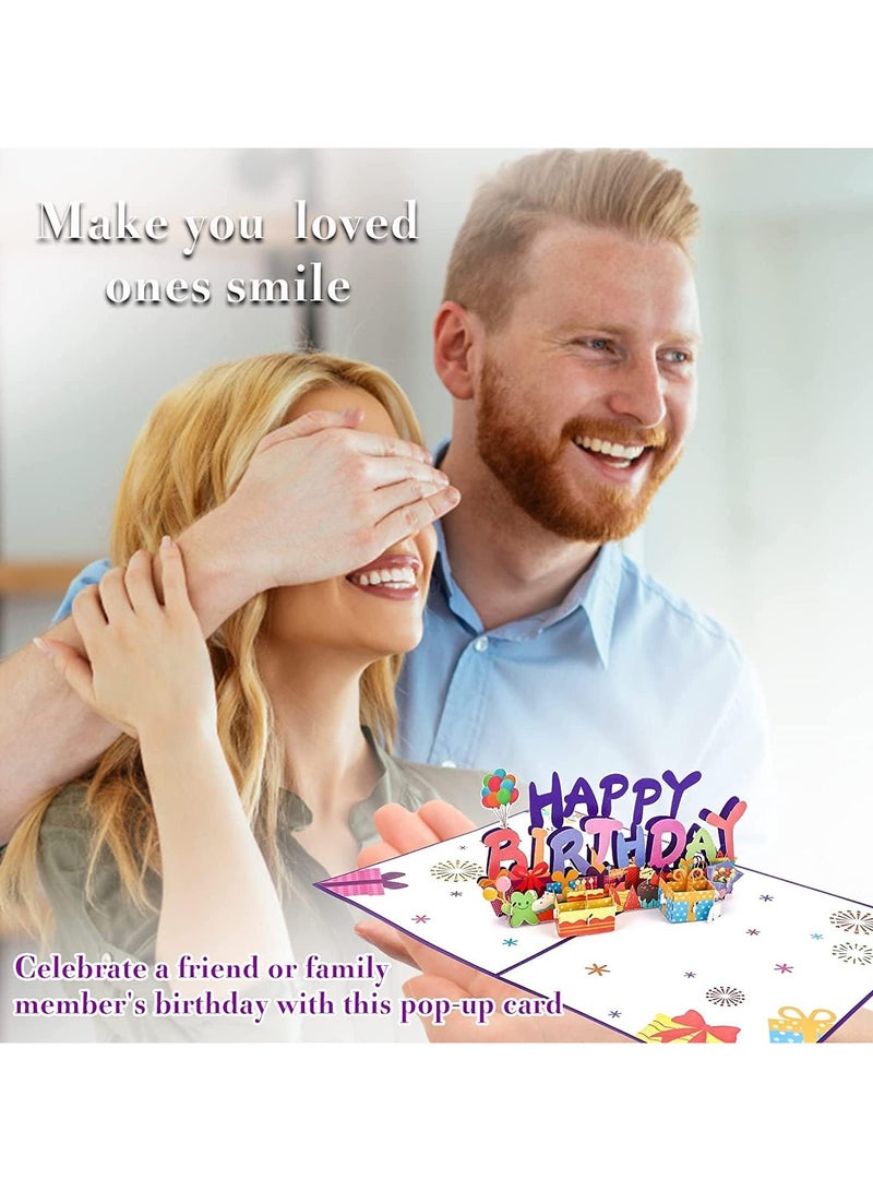 general 3D Birthday Cards, 3 Pieces Handmade 3D Paper Cutting Pop Up Cards with Blank Envelope, Beautiful Paper Cutting Birthday Cards Pop Up Cards, Warm Gifts for Loved Ones and Friends - Image 3